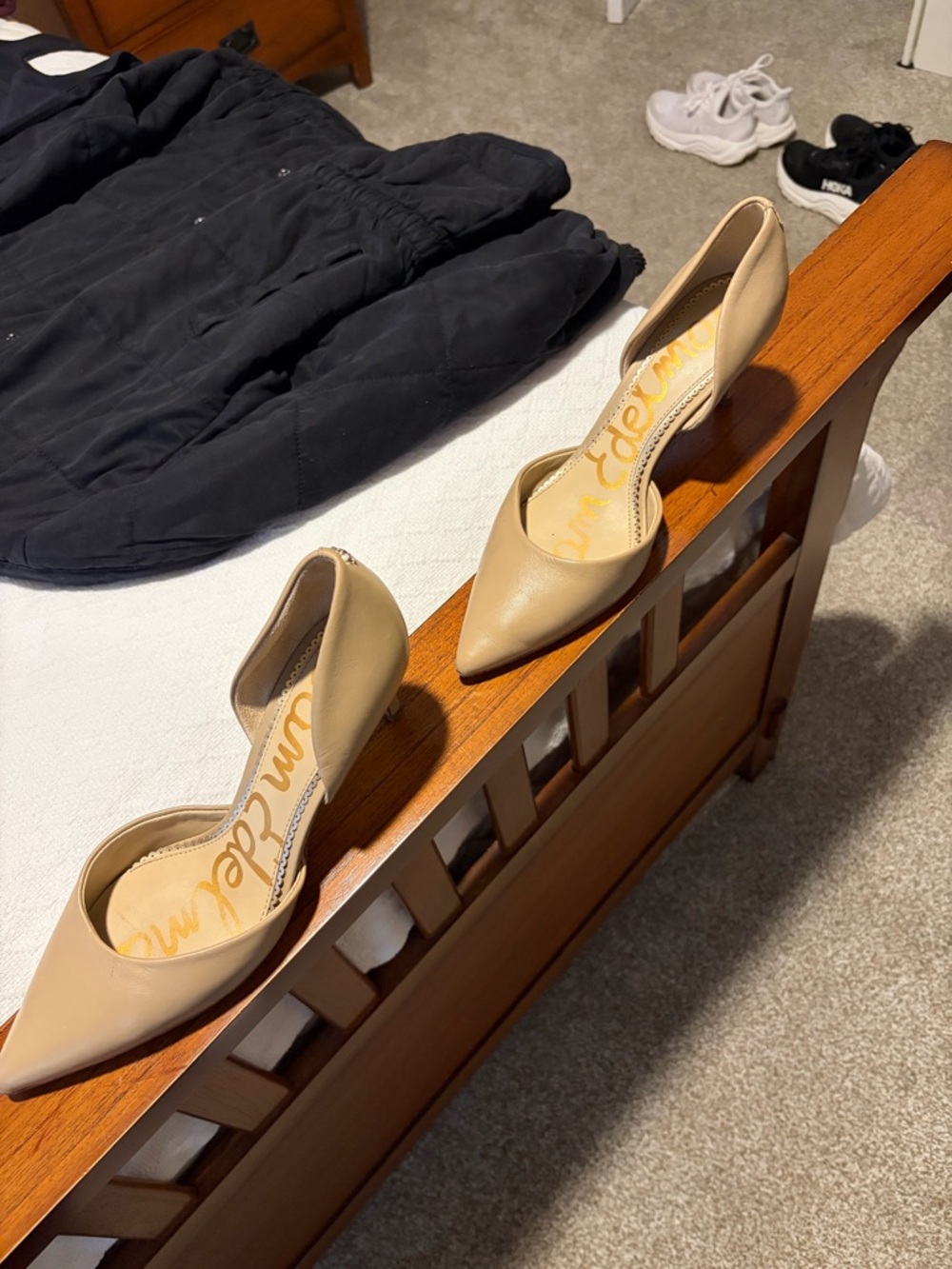 Sam Edelman Beige D'Orsay Pointed-Toe Heels